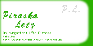 piroska letz business card